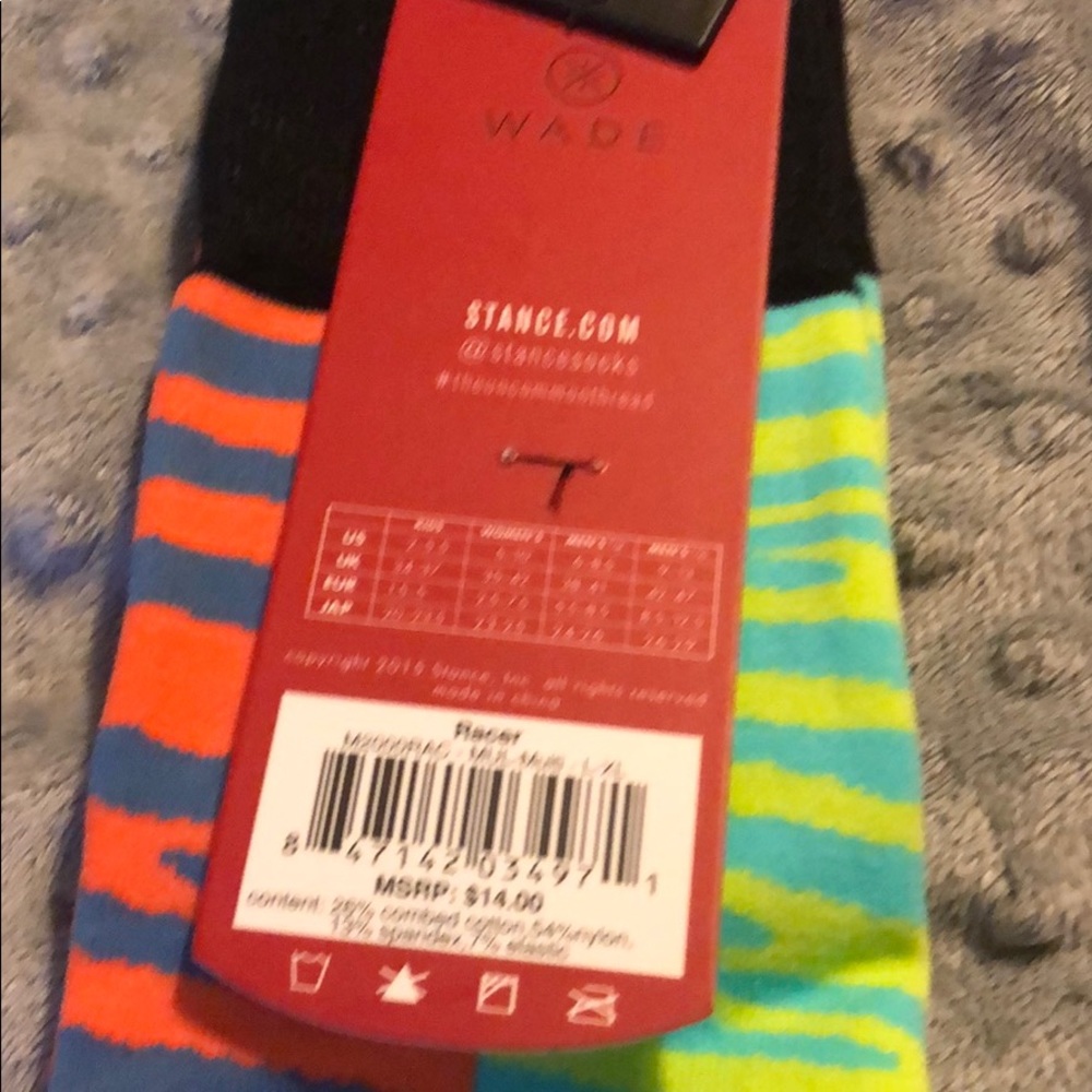 Stance L/XL 9-13 Men’s Racer multi-color socks